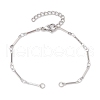 304 Stainless Steel Cuboid Bar Link Chain Bracelet Making AJEW-JB01319-02-1