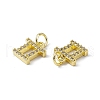 Real 18K Gold Plated Brass Micro Pave Clear Cubic Zirconia Charms KK-E068-VB411-3-3