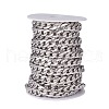 Tarnish Resistant 304 Stainless Steel Cuban Link Chains CHS-E018-14P-3