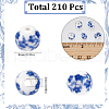 SUNNYCLUE 210Pcs Handmade Flower Printed Porcelain Ceramic Beads PORC-SC0001-08-2