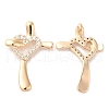 Brass & Cubic Zirconia Pendants KK-G468-43G-1