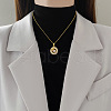 Ring with Leaf 304 Stainless Steel Pave Clear Cubic Zirconia & Plastic Pearl Pendant Necklaces FS-WGF5EEF-01-1