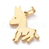 304 Stainless Steel Pendants STAS-O138-01G-3