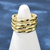 Brass Adjustable Open Cuff Rings for Women RJEW-C129-02G-2