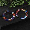 Cellulose Acetate(Resin) Half Hoop Earrings X-KY-S163-374-5