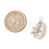 Natural Cowrie Shell & Alloy Sea Animals Pendants PALLOY-JF03751-03-2