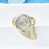 Brass Cuff Rings for Women RJEW-G347-09G-2