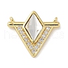 Brass Micro Pave Clear Cubic Zirconia Pendants KK-U046-09G-1