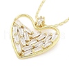 Brass Micro Pave Clear Cubic Zirconia Pendant Necklaces NJEW-B101-01G-02-1