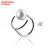 Moon & Round Alloy with Plastic Pearl Cuff Rings for Women FS-WGCF8FF-01-5