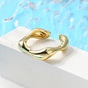 Rack Plating Brass Twist Wave Open Cuff Rings for Women RJEW-Q777-08G-2