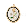 304 Stainless Steel Enamel Pendants STAS-C121-02G-1