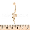 Snake Brass Micro Pave Clear Cubic Zirconia Curved Barbell Belly Rings AJEW-L099-03G-3