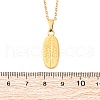 Oval with Pine Tree 304 Stainless Steel Pendant Necklaces NJEW-H059-24G-5