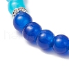 Baking Painted Imitation Jade Glass Round Beaded Charm Bracelets BJEW-JB11737-01-4