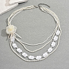 Elegant Vintage Plastic Multi-Layer Pearl Flower Pendant Necklaces for Women LQ8641-3