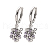 Brass Cubic Zirconia Hoop Earrings EJEW-Q015-02P-D-2