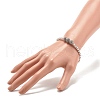 Synthetic Hematite Round Beaded Stretch Bracelet with Cubic Zirconia BJEW-JB07798-03-3