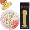 Brass Wax Seal Stamp with Wood Handle AJEW-WH0412-0348-1