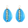 Spray Paint Cowrie Shell Pendants PALLOY-JF00449-2