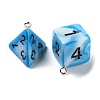 7Pcs 7 Styles Opaque Resin Polyhedral Dice Pendants Set RESI-A029-01M-2