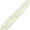 Frosted Imitation Jade Glass Beads Strands GLAA-P058-07A-07-1