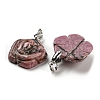 Natural Rhodonite Carved Pendants G-I319-02P-A09-2
