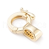 Brass Micro Pave Clear Cubic Zirconia Twister Clasps X-ZIRC-L097-021G-2