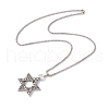 Alloy David Star Pendant Necklace with 201 Stainless Steel Box Chains NJEW-E016-16AS-2