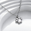 Dog Paw Print 304 Stainless Steel Pendant Necklaces & Bracelets & Stud Earrings Sets for Women SJEW-C004-20P-3