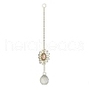 Glass Flower Hanging Suncatchers HJEW-P018-F06-3