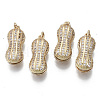 Brass Micro Cubic Zirconia Pendants KK-N235-027G-1