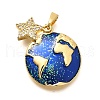 Rack Plating Brass Micro Pave Cubic Zirconia Pendants X-KK-M309-19G-1