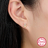 S925 Sterling Silver Rhombus Stud Earrings QJ5741-1-1