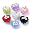 Druzy Resin Pendants with Rhinestone RESI-M034-01-1