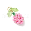 Glass Seed Beaded Flower Bud Pendants PALLOY-MZ00759-05-3