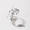 Fashionable Triangle Brass Rhinestones Open Cuff Ring AJ5580-2-1