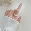 Daisy Alloy Enamel Adjustable Cuff Rings for Women FS-WG99381-01-3