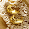 Stainless Steel Textured Teardrop Stud Earrings PU5820-1-1