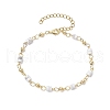 Brass Natural Howlite Link Bracelets for Women BJEW-JB11683-01-2