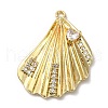 Rack Plating Brass Cubic Zirconia Pendants KK-M267-06G-1