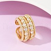 Brass Micro Pave Cubic Zirconia Cuff Rings RJEW-Q030-01B-G-4