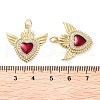 Rack Plating Brass Micro Pave Clear Cubic Zirconia Pendants KK-M280-10B-G-3