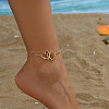 Double Heart Bohemia Style Alloy Link Chain Anklets WG8A352-01-1
