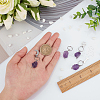 4Pcs 4 Style Pet Theme Natural Amethyst Keychain PALLOY-PH01419-3