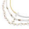 3Pcs 3 Style Brass Star Charm Necklaces Set NJEW-JN04017-4
