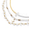 3Pcs 3 Style Brass Star Charm Necklaces Set NJEW-JN04017-4
