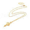 Minimalist Lotus Alloy Pendant Necklace for Women NJEW-I113-03G-2