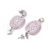 304 Stainless Steel Faceted Bicone Glass Beads Dangle Stud Earrings EJEW-WZ00437-04-4