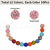 SUNNYCLUE 120Pcs 12 Colors Pave Disco Ball Beads RB-SC0004-85-2